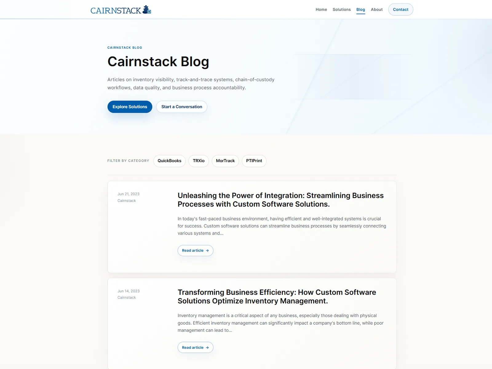 Cairnstack Website Demo