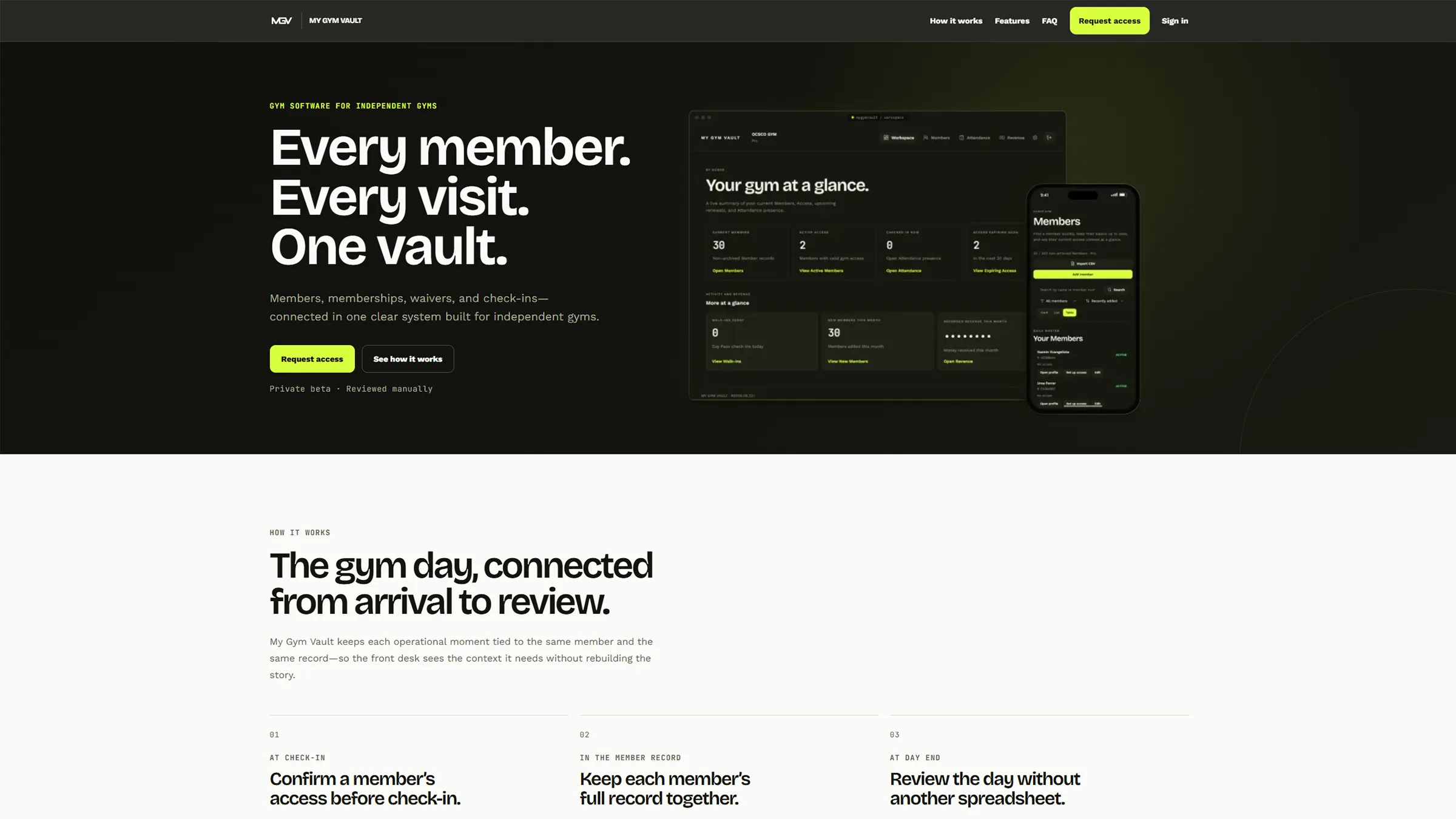 My Gym Vault Web Portal