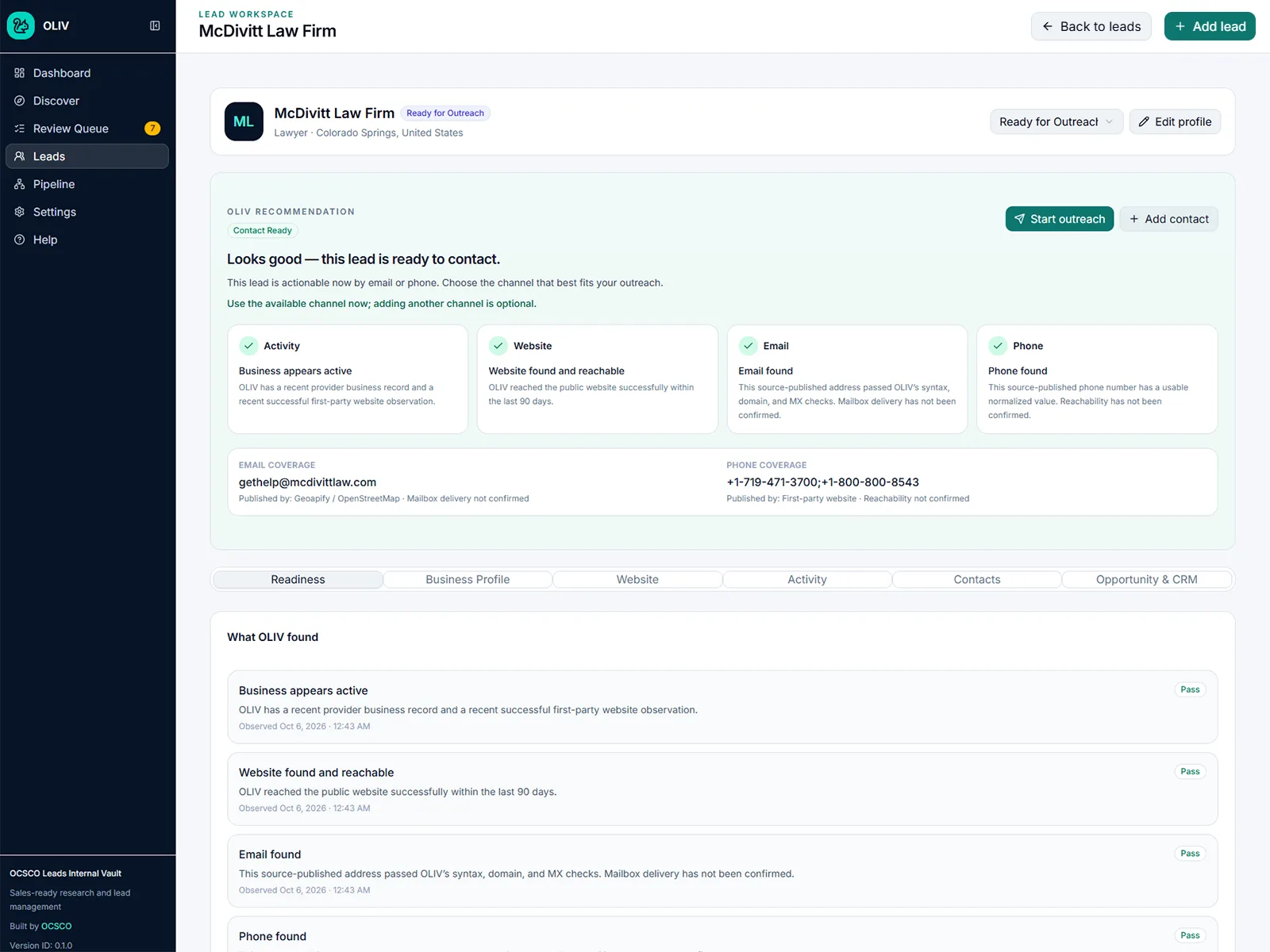 OLIV Lead Discovery